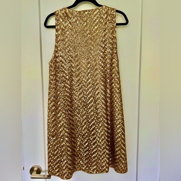 Zara Shimmering Gold Mini Dress - Picture 2 of 3